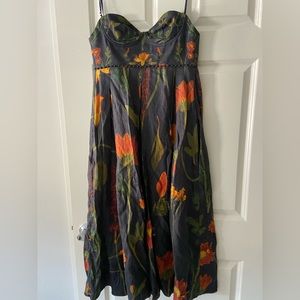 Simbolo Mambo Primavera Linen Midi-Dress by Agua by Agua Bendita Size Small